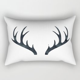 Antlers Black and White Rectangular Pillow