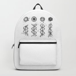 DNA Helix A-B-C-Z Art Medical Art Black and White Gift Genetics Doctor Gift Backpack