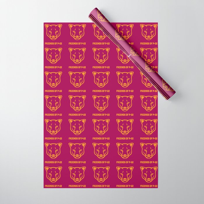 P22 Mountain Lion Wrapping Paper Burgundy Wrapping Paper