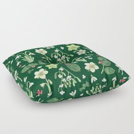 Winter Garden - dark green  Floor Pillow
