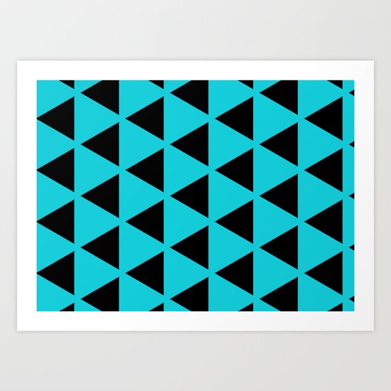 Sleyer Black on Blue Pattern Art Print
