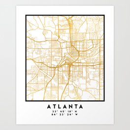 ATLANTA GEORGIA CITY STREET MAP ART Art Print
