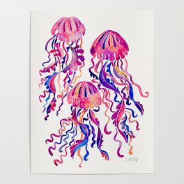 Jellyfish – Magenta Palette Poster
