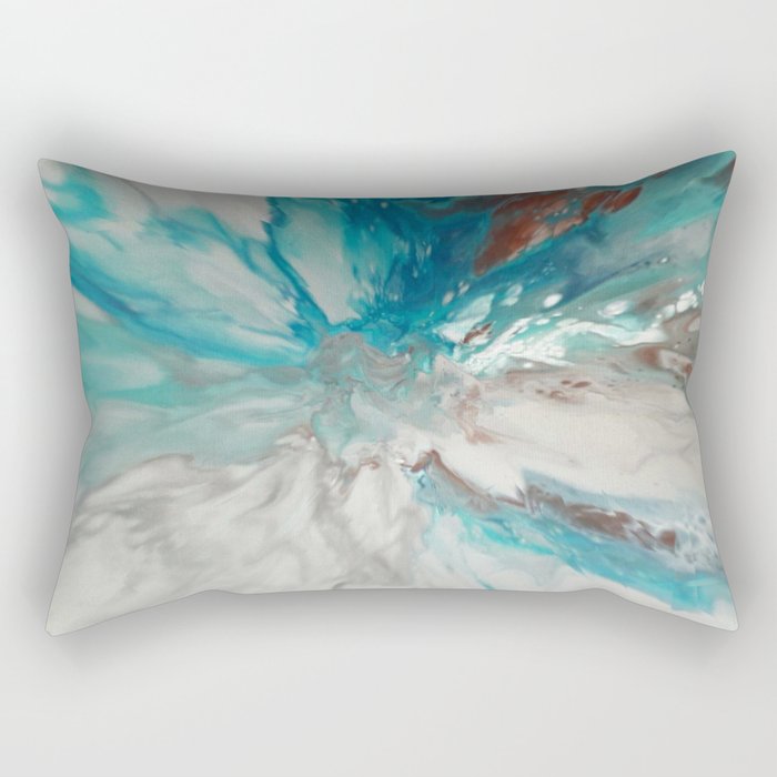 Blown Away - Abstract Acrylic Art by Fluid Nature Rectangular Pillow