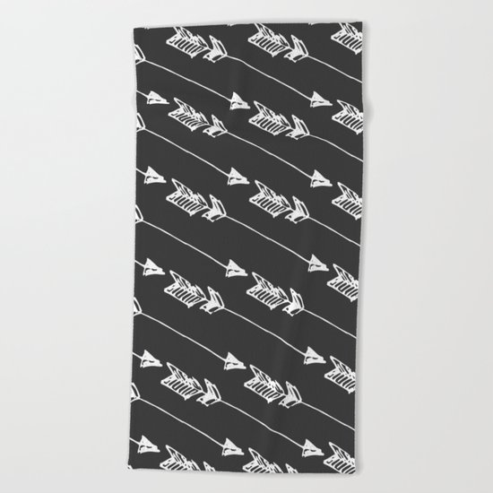 Arrow Pattern (Dark Gray) Beach Towel