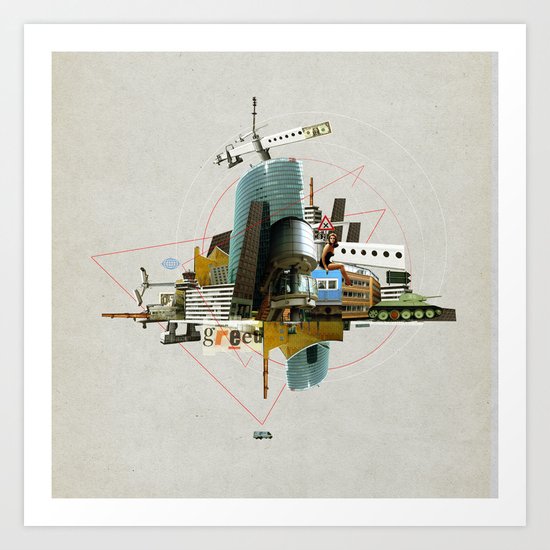 Collage City Mix 3 Art Print