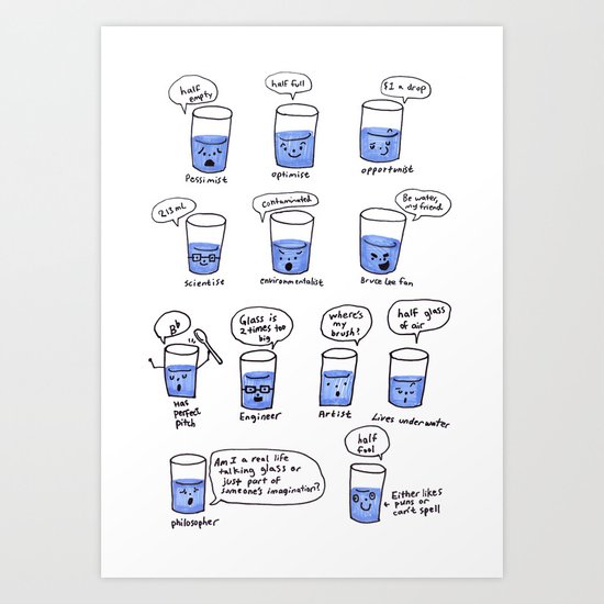 half a glass of water Art Print