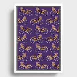 Bicycle with flower basket pattern Framed Canvas
