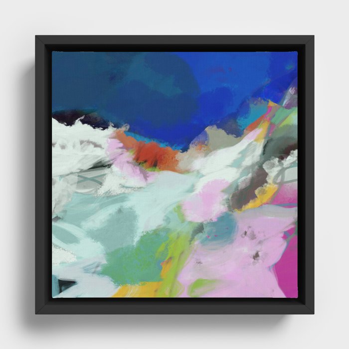 blue sky landscape abstract Framed Canvas