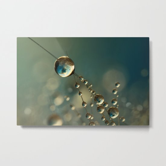 Twilight Blue Cactus Drops Metal Print