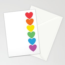Stack of Rainbow Hearts Stationery Card