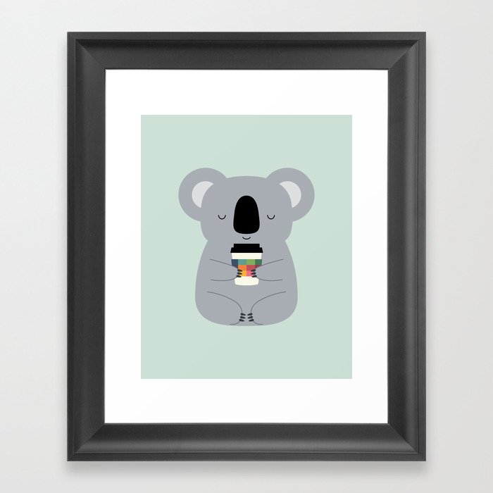 Koala Coffee Time Framed Art Print