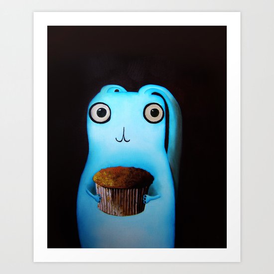 Rabbit loves cakes Art Print