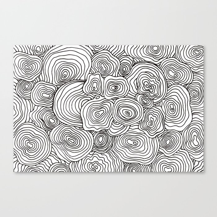 But is it a Topographic pattern? black on white Canvas Print