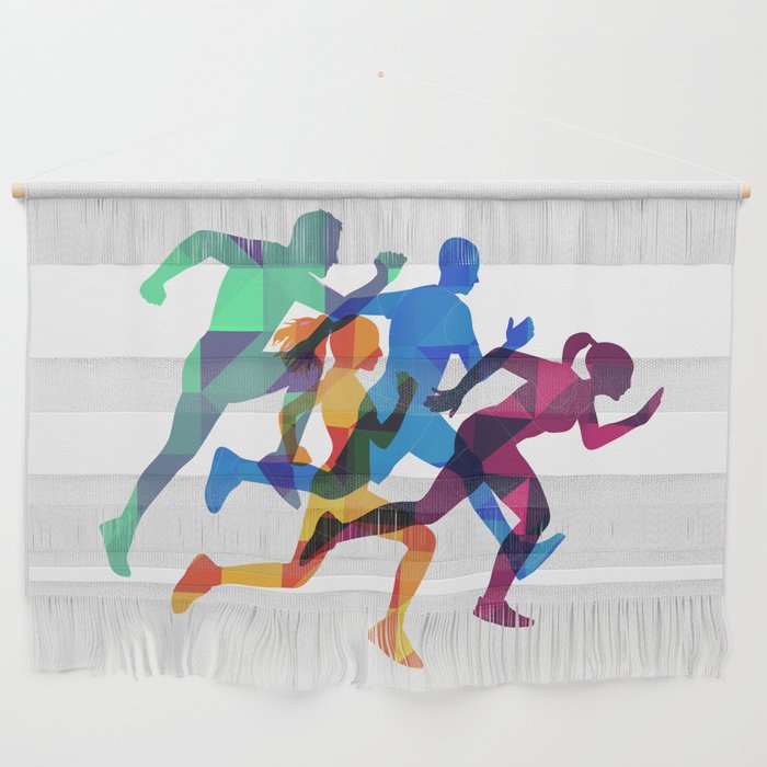 Colored silhouettes runners Wall Hanging