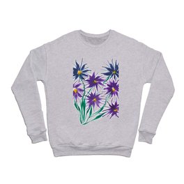 Purple and Blue Flowers. Crewneck Sweatshirt