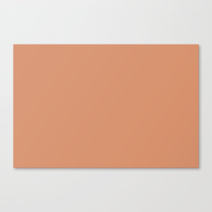 Dark Salmon Pink Solid Color Hue Shade - Patternless Canvas Print