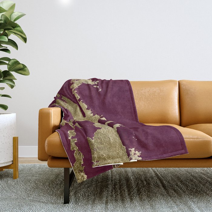 Burgundy and gold throw blanket clearance