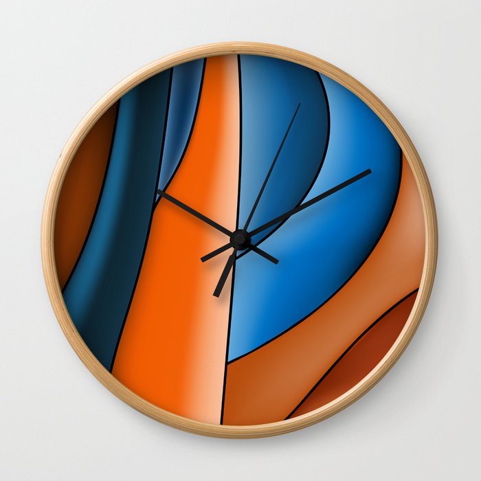 Lines Of Stained Glass Wall Clock