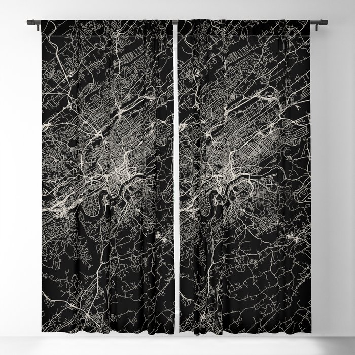 Knoxville City Map Poster - USA Blackout Curtain