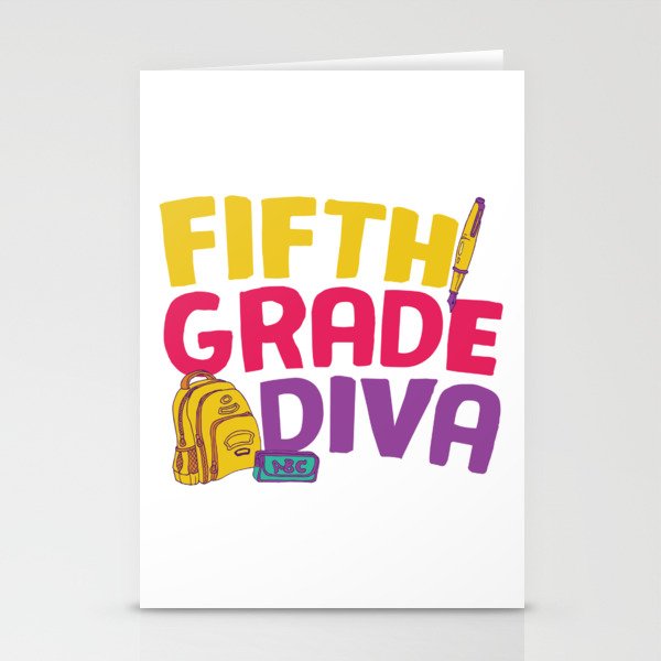 Fifth Grade Diva Stationery Cards