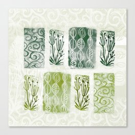 Block print wild weeds Canvas Print