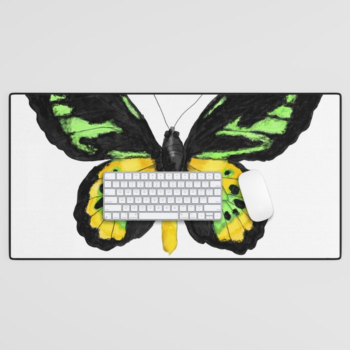 Rothschild's Birdwing Butterfly Specimen Desk Mat