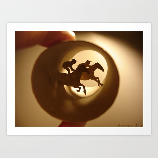 Roll "Horse racing" (Rouleau "Courses hippiques") Art Print