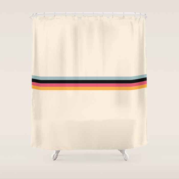 Ishtar Classic Retro Summer Stripes Shower Curtain by AlphaOmega