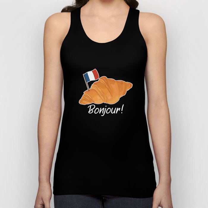 Bonjour French Croissant France Lover Tank Top