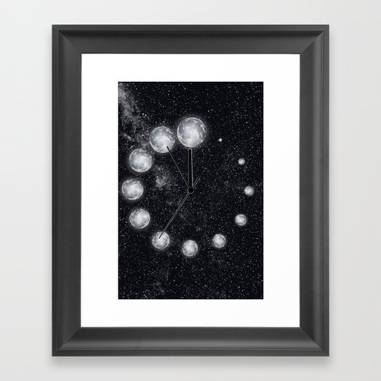 Moon Clock: Five minutes to twelve Framed Art Print