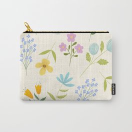 Tiny Flower Pattern - Vanilla Carry-All Pouch
