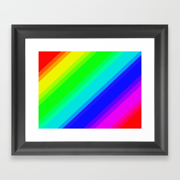Brightly Coloured Stripes Framed Art Print