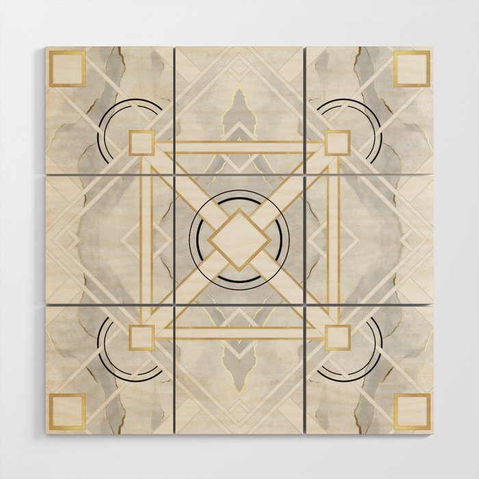 Elegance in Marble and Gold - Pattern Wood Wall Art
