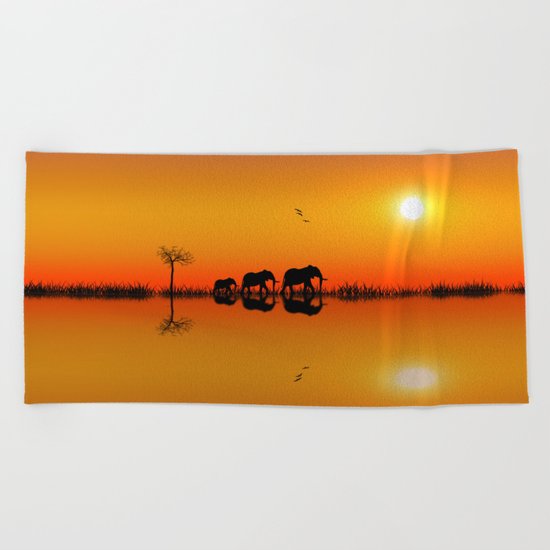 Elephants Beach Towel