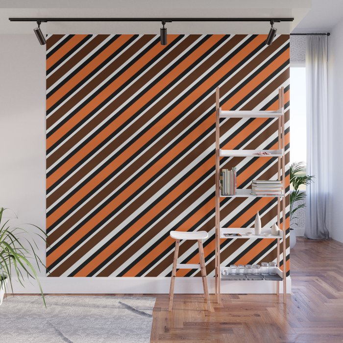 TEAM COLORS 1…Orange brown black white Wall Mural