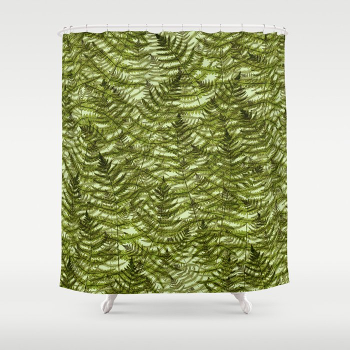 Vintage Ferns - Fresh Green Shower Curtain