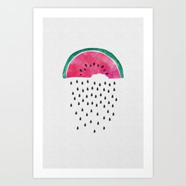 Watermelon Rain Art Print