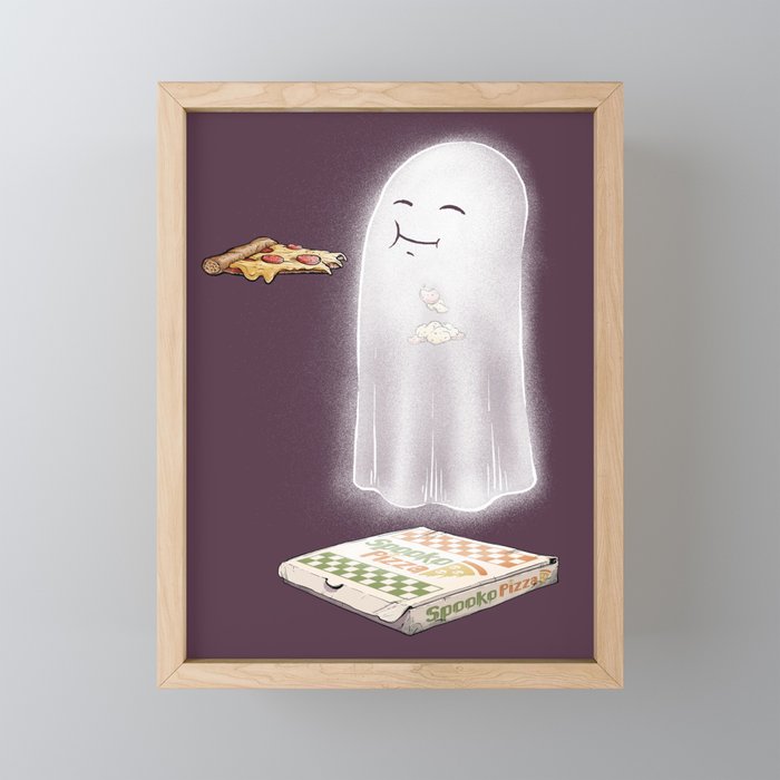 Spooko the Pizza Ghost Framed Mini Art Print