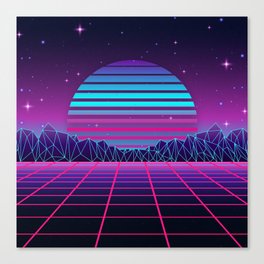 Spectacular Sunset Synthwave Canvas Print