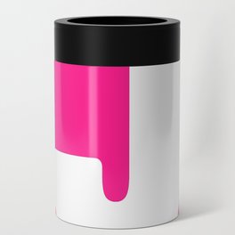 J (White & Dark Pink Letter) Can Cooler