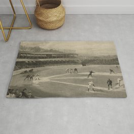 Vintage Illustration of a Baseball Game (1894) Area & Throw Rug