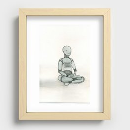 Meditating Robot Recessed Framed Print