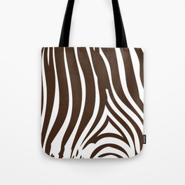 Zebra Stripes | Animal Print | Chocolate Brown and White | Tote Bag