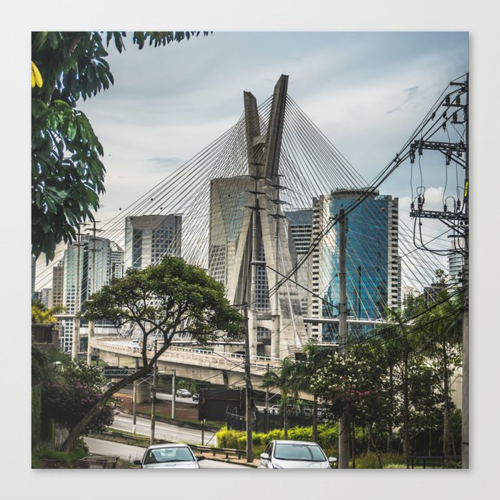 Brazil Photography - Beautiful Bridge In The Middle Of Sao Paulo Canvas Print