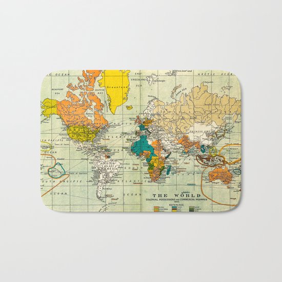 Map of the old world Bath Mat