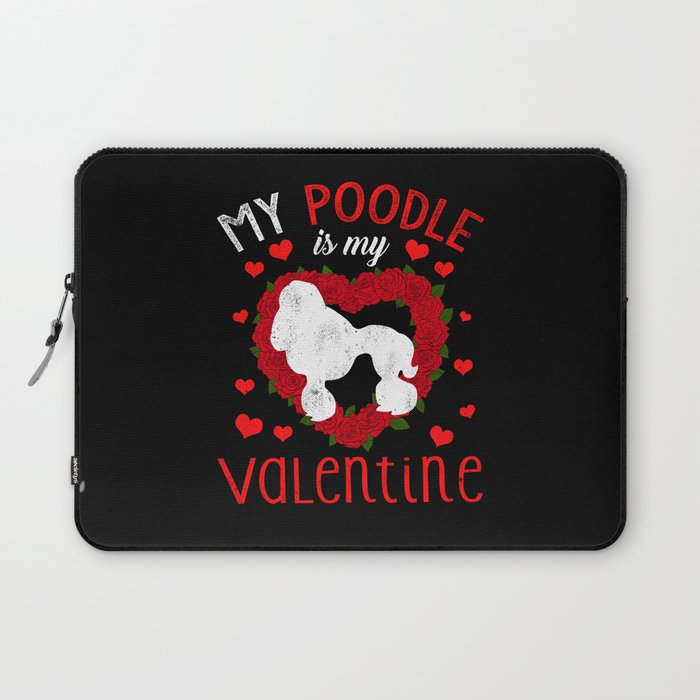 Dog Animal Hearts Day Poodle My Valentines Day Laptop Sleeve