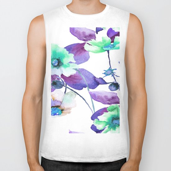 Flowers 01 Biker Tank