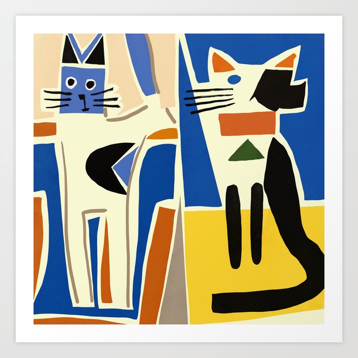 Two cats at home Art Print