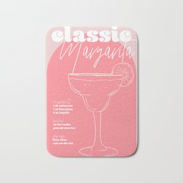 Vintage Retro Inspired Classic Margarita Recipe Pink and Dark Pink Bath Mat | Graphicdesign, Digital 